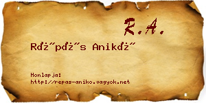 Répás Anikó névjegykártya