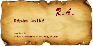 Répás Anikó névjegykártya